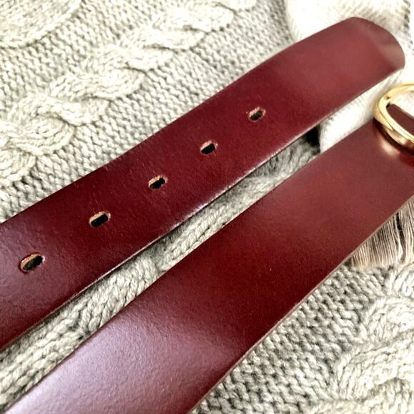Banana Republic Chestnut Leather Belt | Timeless 90s Minimalist Fall Essential - Picture 6 of 15